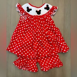 Smockingbird Smocked Minnie Shorts Set size 3t